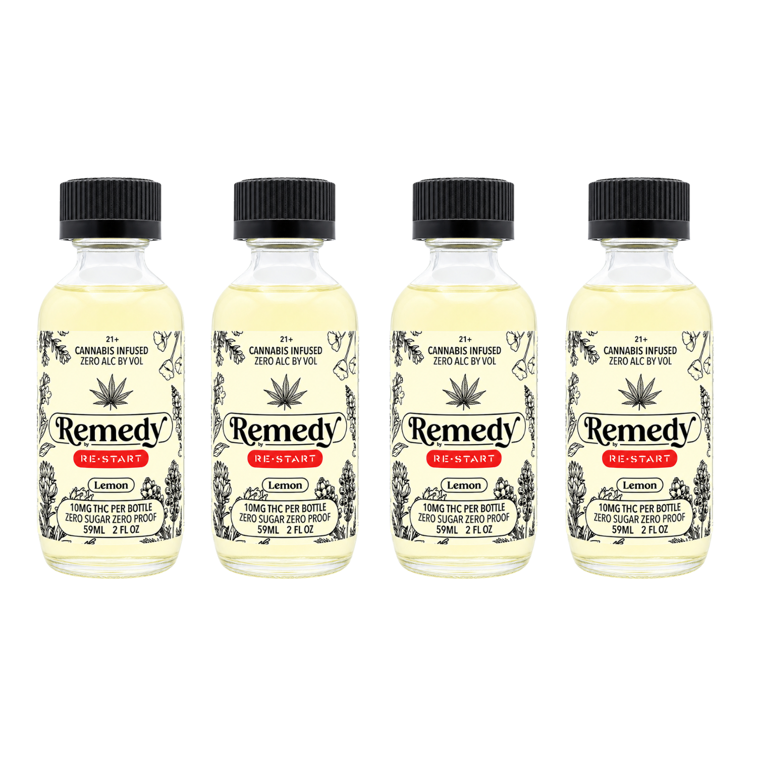 RESTART Remedy 10MG THC Shot - Lemon / Sugar-Free 4/pk